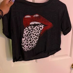 rolling stones cropped tee